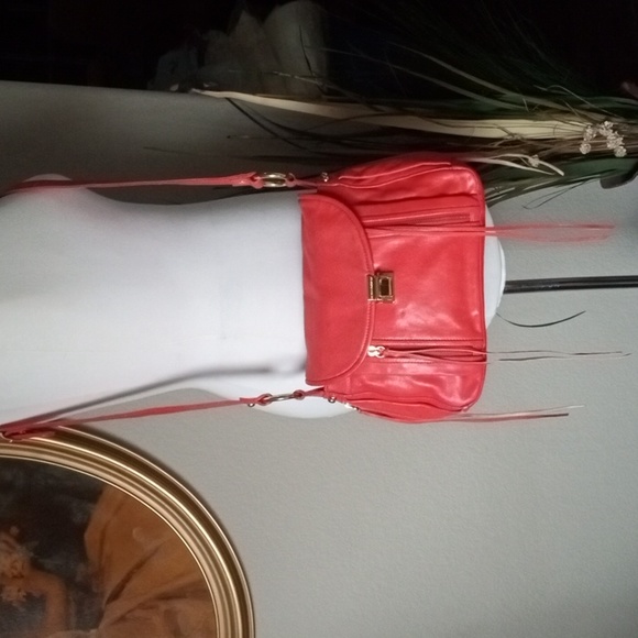 REBECCA MINKOFF Red Orange Conceal and Carry Shoulder Bag Purse. COA!! - Picture 2 of 14